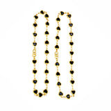 Heart Design Gold Plated Black Stone Anklets - KSupreme