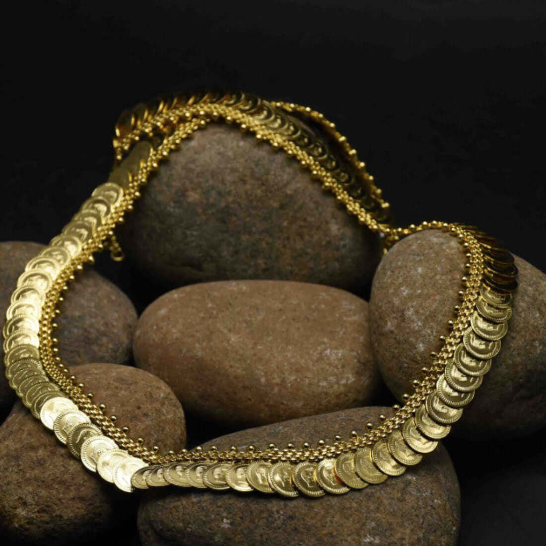 Kasumala Traditional Gold Plated Cash/Coin Bridal Long Chain Haram - K Supreme