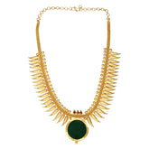 Kerala Gold Plated Mullamottu Enamel Pendant Necklace - KSupreme