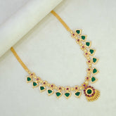 Kerala Gold Plated Palakka Necklace - 7 Stones - K Supreme
