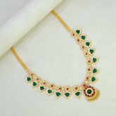 Kerala Gold Plated Palakka Necklace - 7 Stones - K Supreme