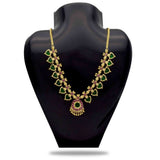 Kerala Gold Plated Palakka Necklace - 7 Stones - K Supreme