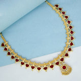 Kerala Traditional CZ Red Palakka Necklace With Pendant - K Supreme