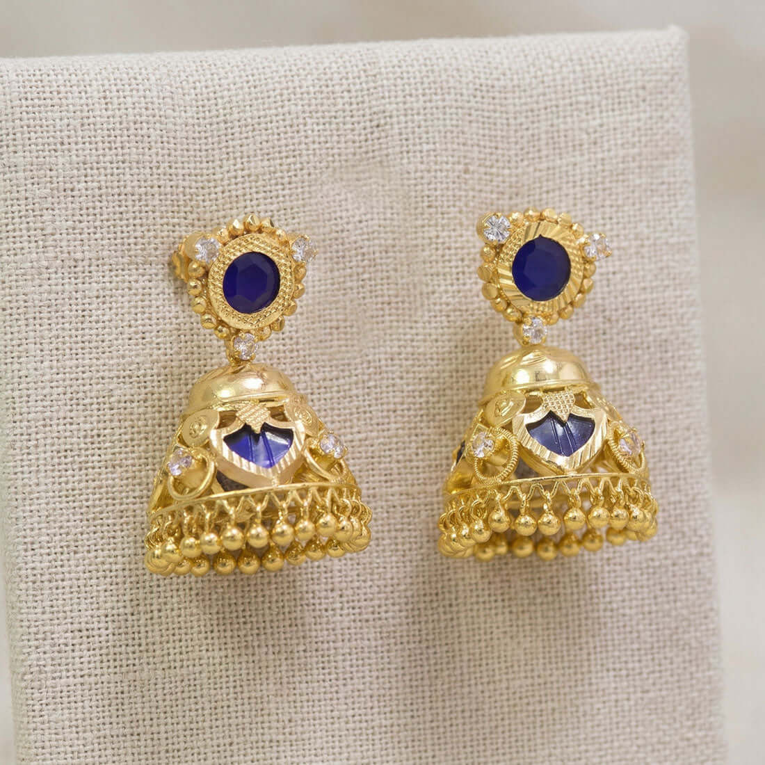 Kerala Traditional Palakka Stone Jhumka Earrings