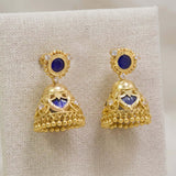Kerala Traditional Palakka Stone Jhumka Earrings