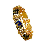 Luxe Matte Finish Lakshmi Lotus Enamel Bangle - KSupreme