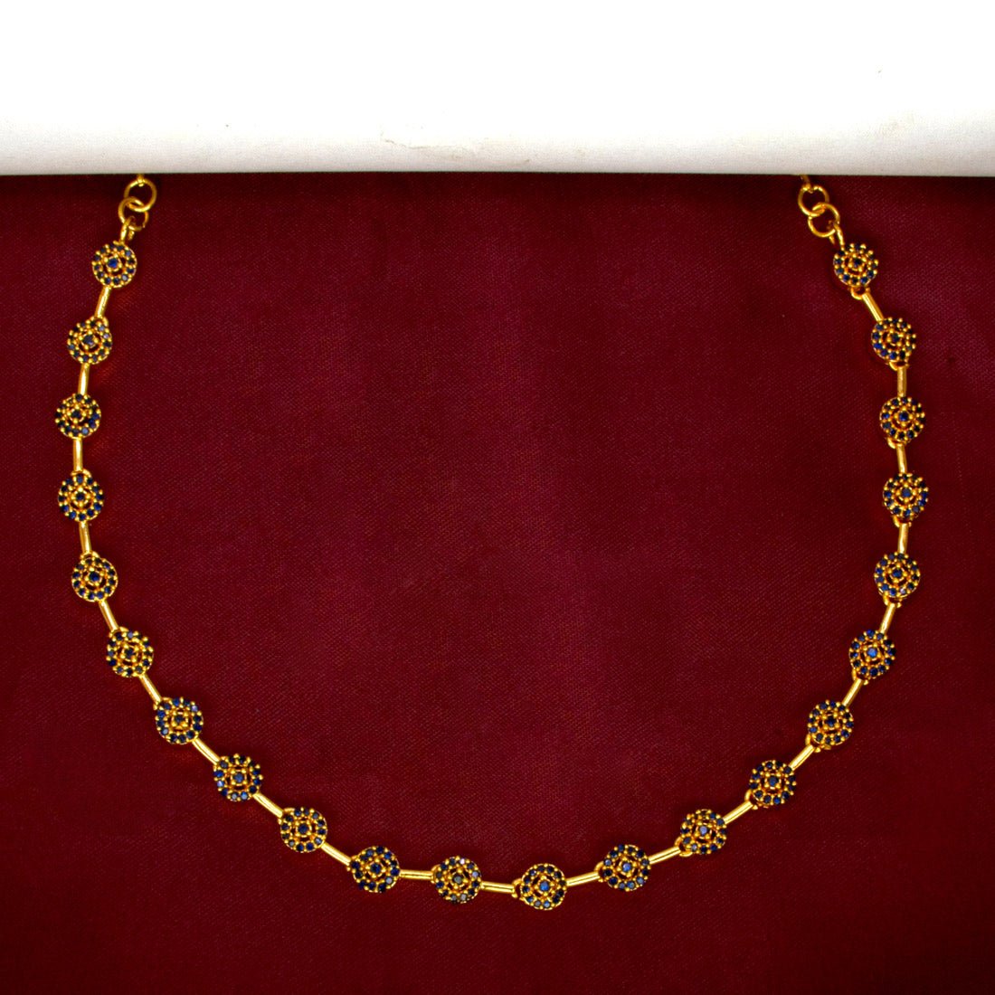 Marvelous Gold Plated Round Stone Necklace - KSupreme