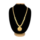 Matte Gold - Plated Filigree Pendant Floral Long Chain - K Supreme