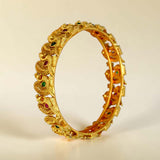 Matte Gold Plated Multi - Colour Stone Peacock Bangle - K Supreme