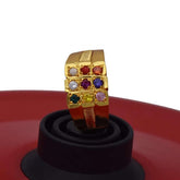 Men's Gold-plated Navaratna Finger Ring