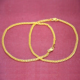 Trendy Gold Plated Curb Link Chain Anklets