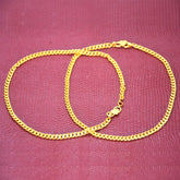 Trendy Gold Plated Curb Link Chain Anklets
