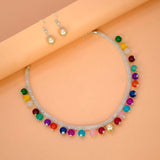 Multi - colour Pearl Beads Kids Necklace Set - K Supreme