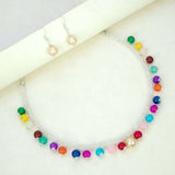 Multi - colour Pearl Beads Kids Necklace Set - K Supreme