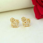 Opulent Gold - Plated Floral CZ Stud Earrings - K Supreme