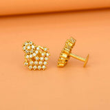 Opulent Gold - Plated Floral CZ Stud Earrings - K Supreme
