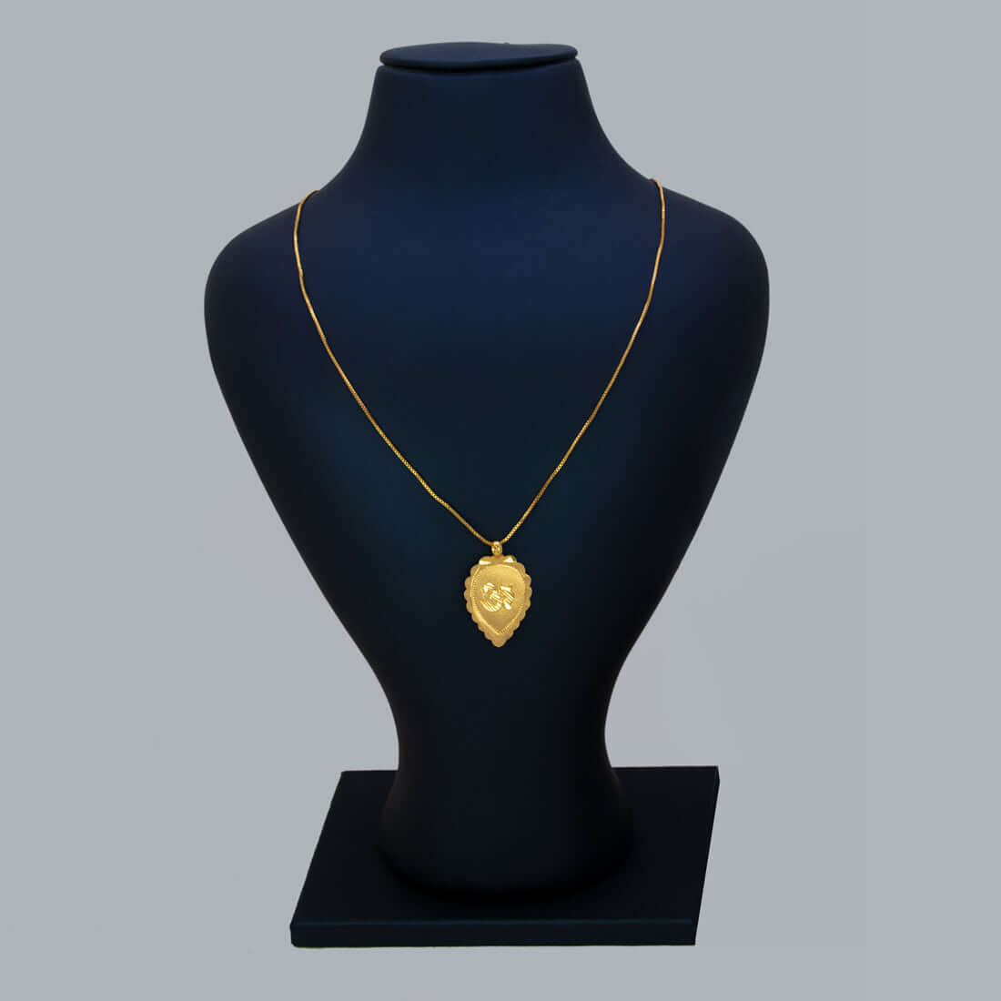 Plain Gold Plated Leaf Om Thali Pendant - K Supreme