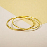 Gold Plated Thin Plain Bangles
