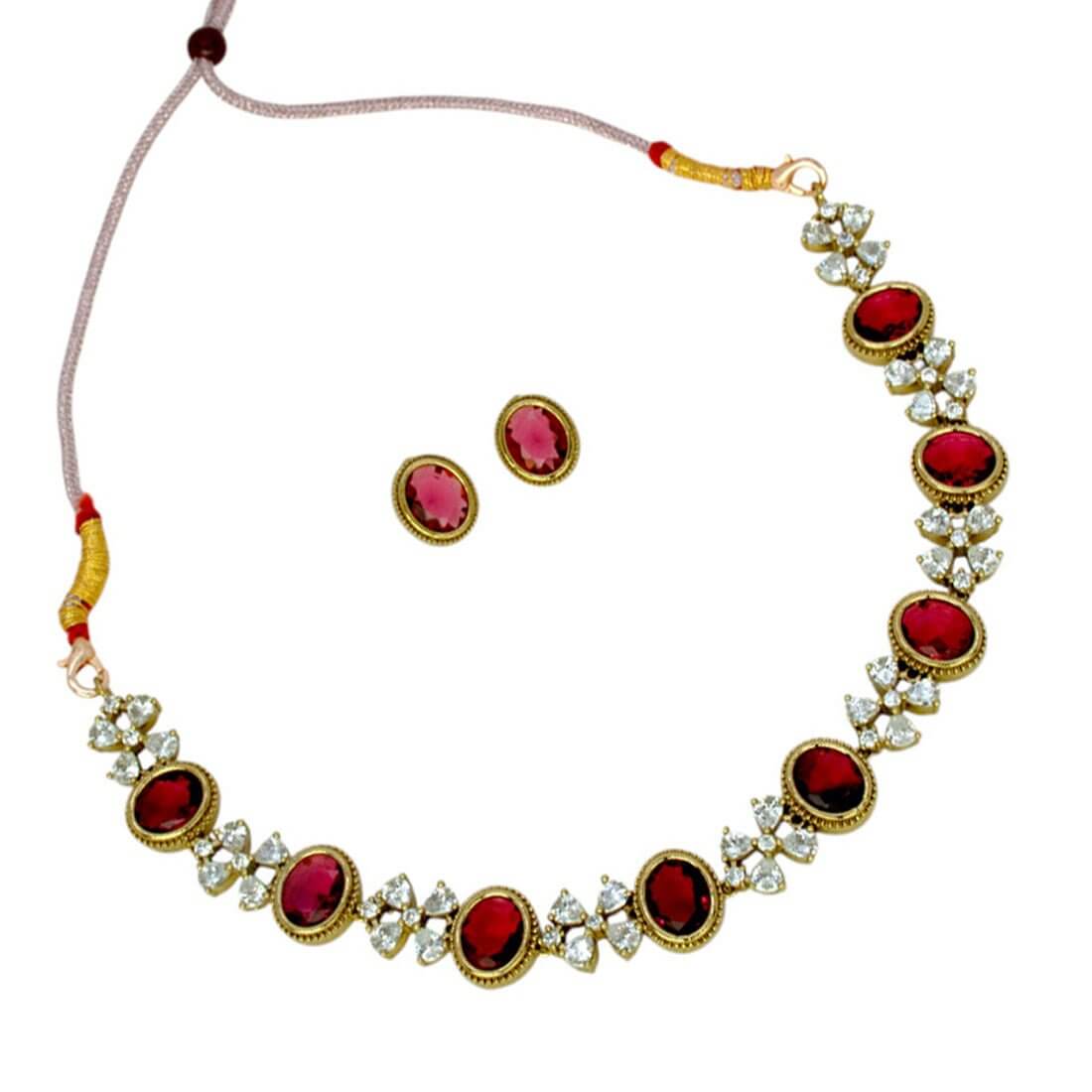 Premium Fashion Floral CZ Stone Necklace Set - K Supreme