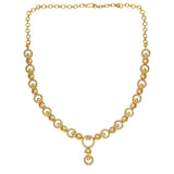 Premium Fashion Gold Plated Round Design Stone Necklace - K Supreme