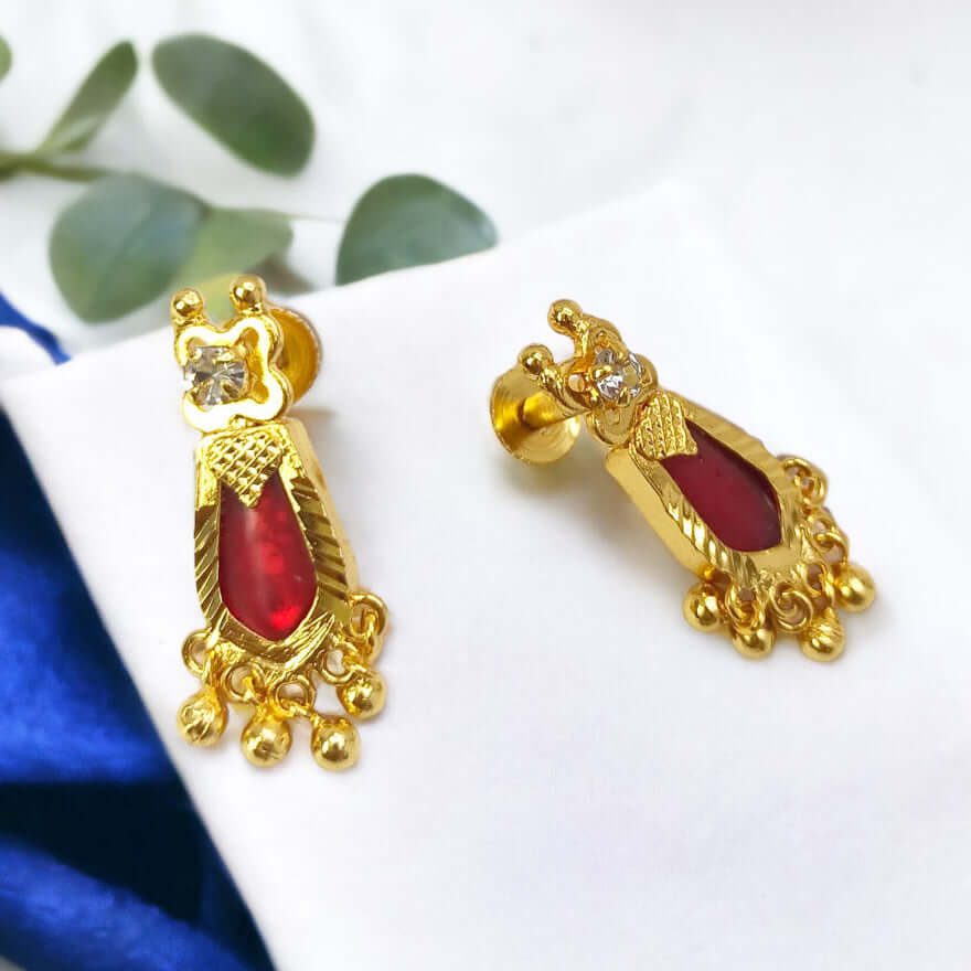 Premium Gold Plated Nagapadam Designer Ear Studs - K Supreme