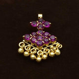 Premium Gold Plated Small Semi Precious Stone Adial Pendant - K Supreme