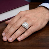 Premium Silver Plated Gent's CZ Stone Finger Ring