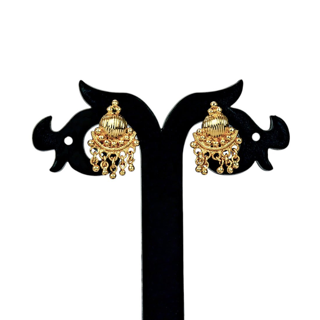 Pretty Gold Plated Beads Hanging Ear Studs - KSupreme