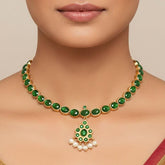 Real Temple Jewellery Emerald Adigai Necklace - K Supreme