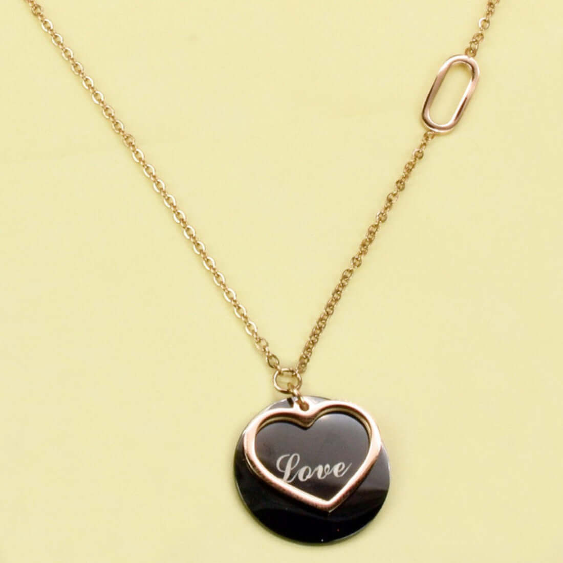 Rose Gold Designer Love Heart Pendant Necklace - K Supreme
