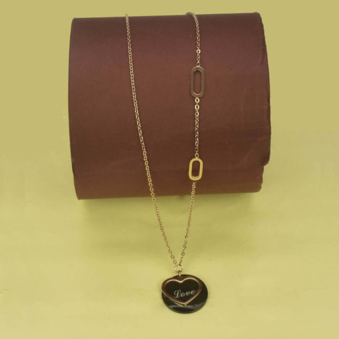 Rose Gold Designer Love Heart Pendant Necklace - K Supreme