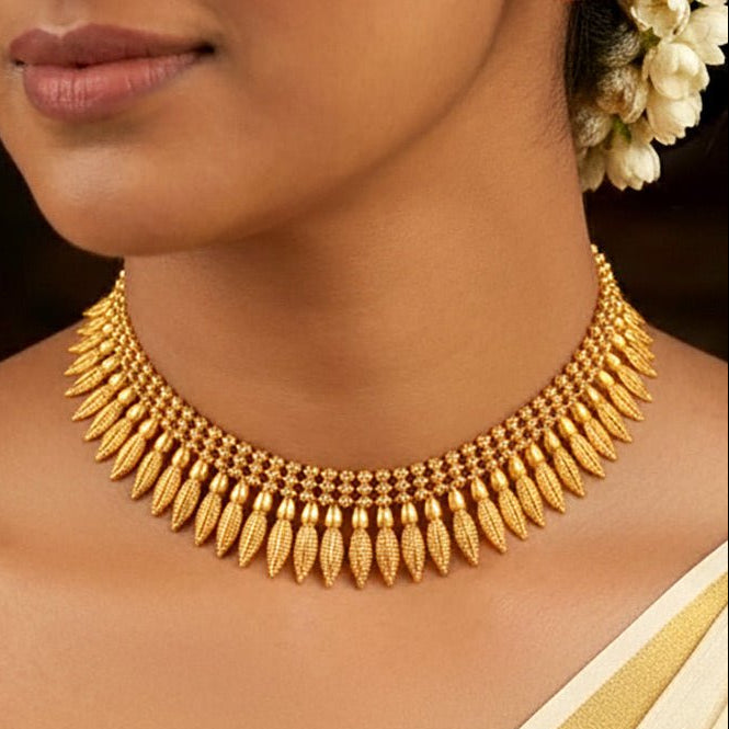 Royal Gold Plated Kerala Mullamottu Necklace - K Supreme