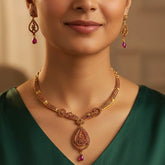 shimmering-premium-gold-plated-ruby-necklace-set-ear