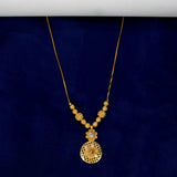 Simple Gold Plated CZ Stone Floral Mesh Pendant Necklace - KSupreme