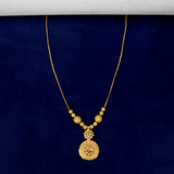Simple Gold Plated CZ Stone Floral Mesh Pendant Necklace - KSupreme