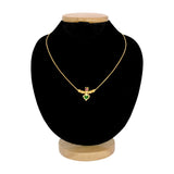 Simple Gold Plated Ruby Palakka Pendant Necklace - KSupreme