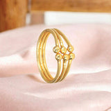 Simple Gold Plated Triple Strand Finger Ring - KSupreme