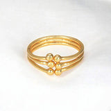 Simple Gold Plated Triple Strand Finger Ring - KSupreme
