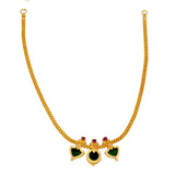 Simple Three Petal Gold - Plated Palakka Necklace - KSupreme