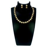 Single - Line Floral American Diamond Necklace Set - K Supreme