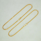 Sleek Gold Plated V - Chain Anklets - K Supreme