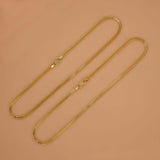 Sleek Gold Plated V - Chain Anklets - K Supreme