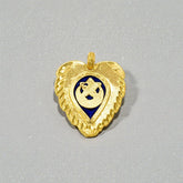 Small Blue Enamel Gold Plated Muslim Thali Pendant - K Supreme