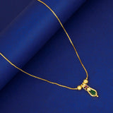 Small Gold Plated Green Nagapadam Pendant Chain - K Supreme