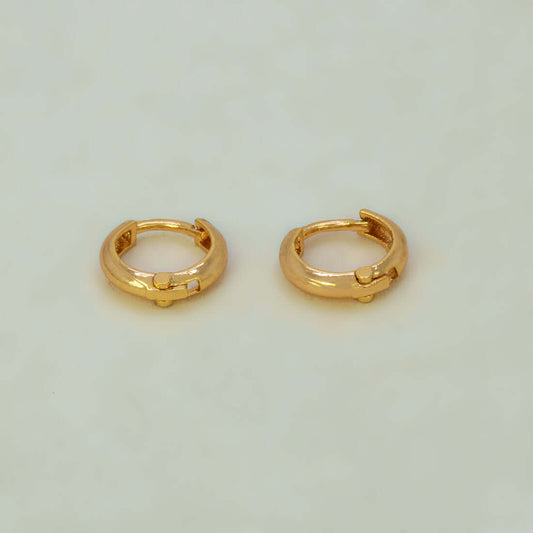 Small Gold Plated Plain Huggie Hoop Earrings - K Supreme