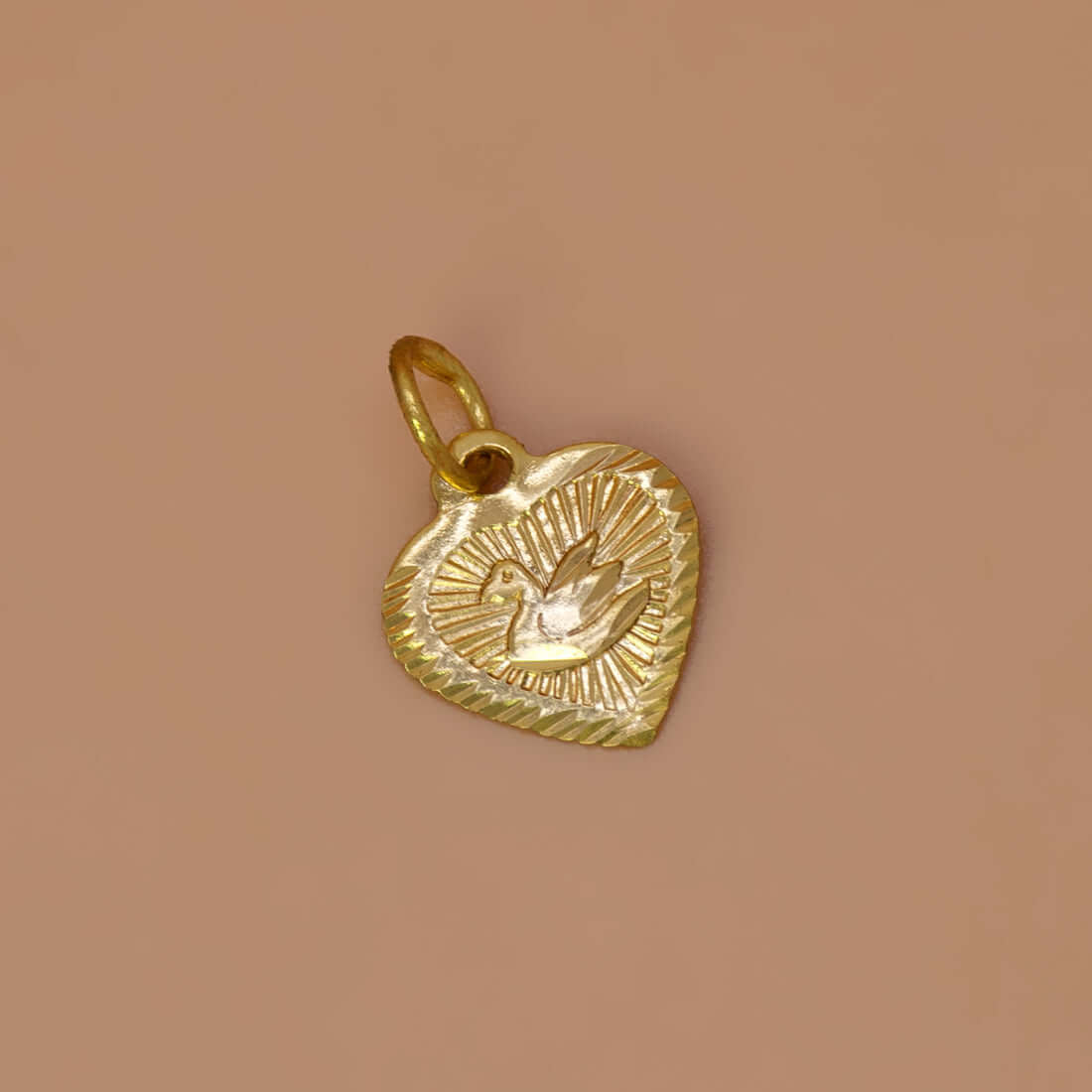 Small Gold Plated Swan Design Heart Pendant - K Supreme