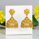 South indian designer gold plated jhumka earrings