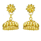 South Indian Gold Plated Umbrella Jumka Earrings featuring a gold-plated beaded design for an elegant look.
