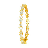 Sparkling Gold Plated Oval and Round Stone Bangle - KSupreme