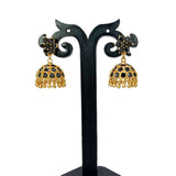Stunning Gold Plated Black CZ Stone Umbrella Jhumka - K Supreme